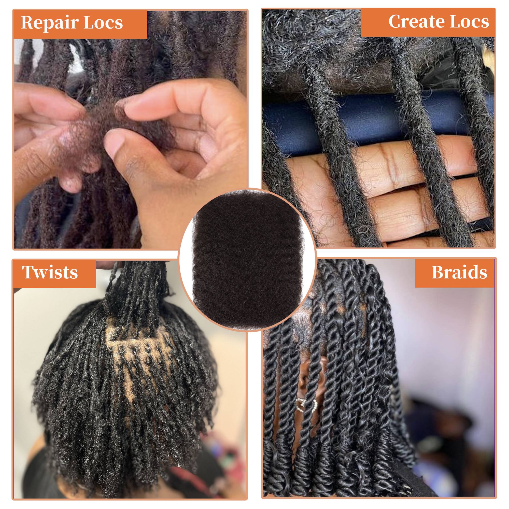 100% real hair African curls in bulk, used for braid lengthening, repairing, making braids and braiding — photo 2