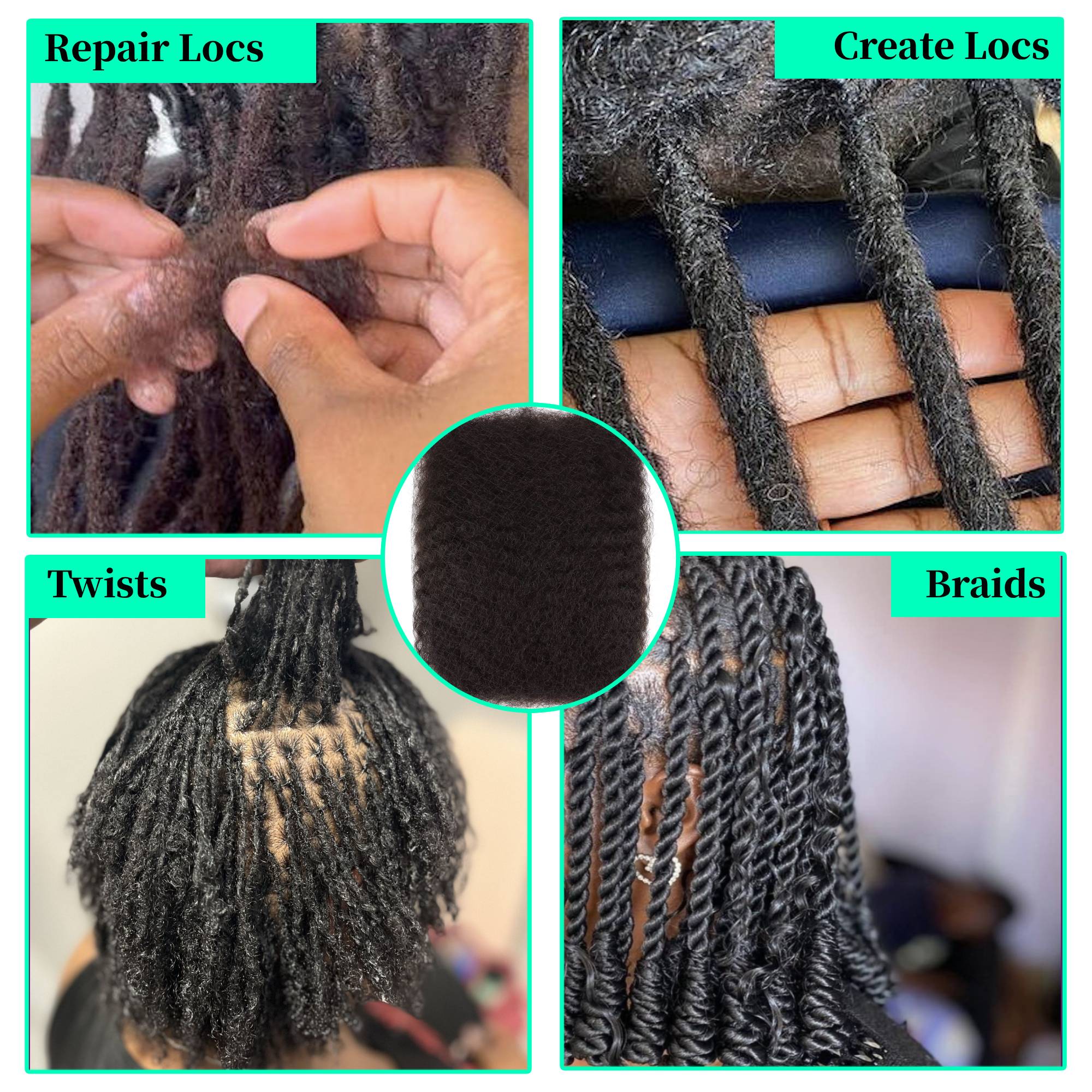 African Curly Hair Tie Human Hair African Curly Hair 100% Real Hair, Used for Braids Lengthening, Repairing, Making Braids and Braids — photo 2
