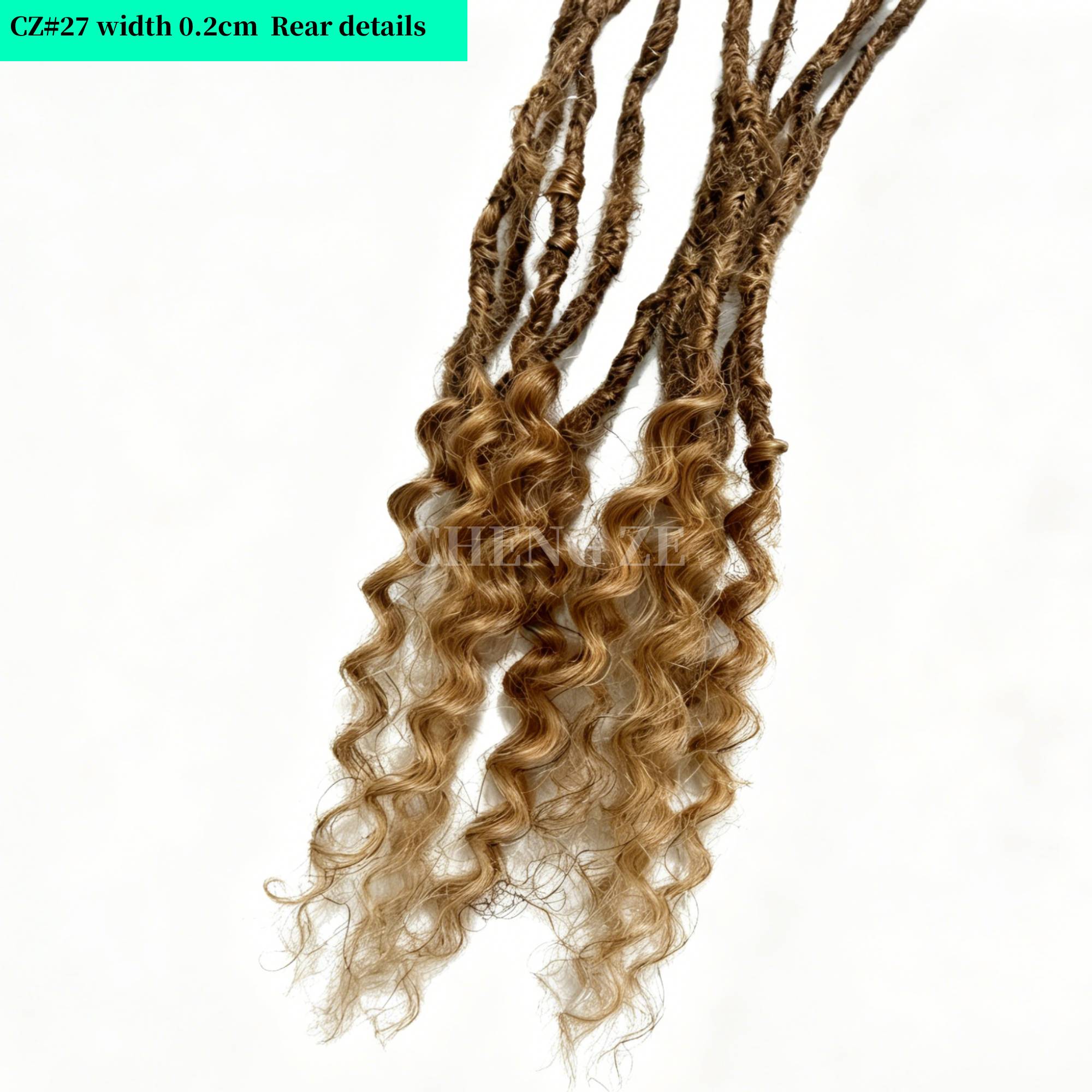 0.1-0.2cm handmade curly hair end with curly hair tip real hair — photo 13