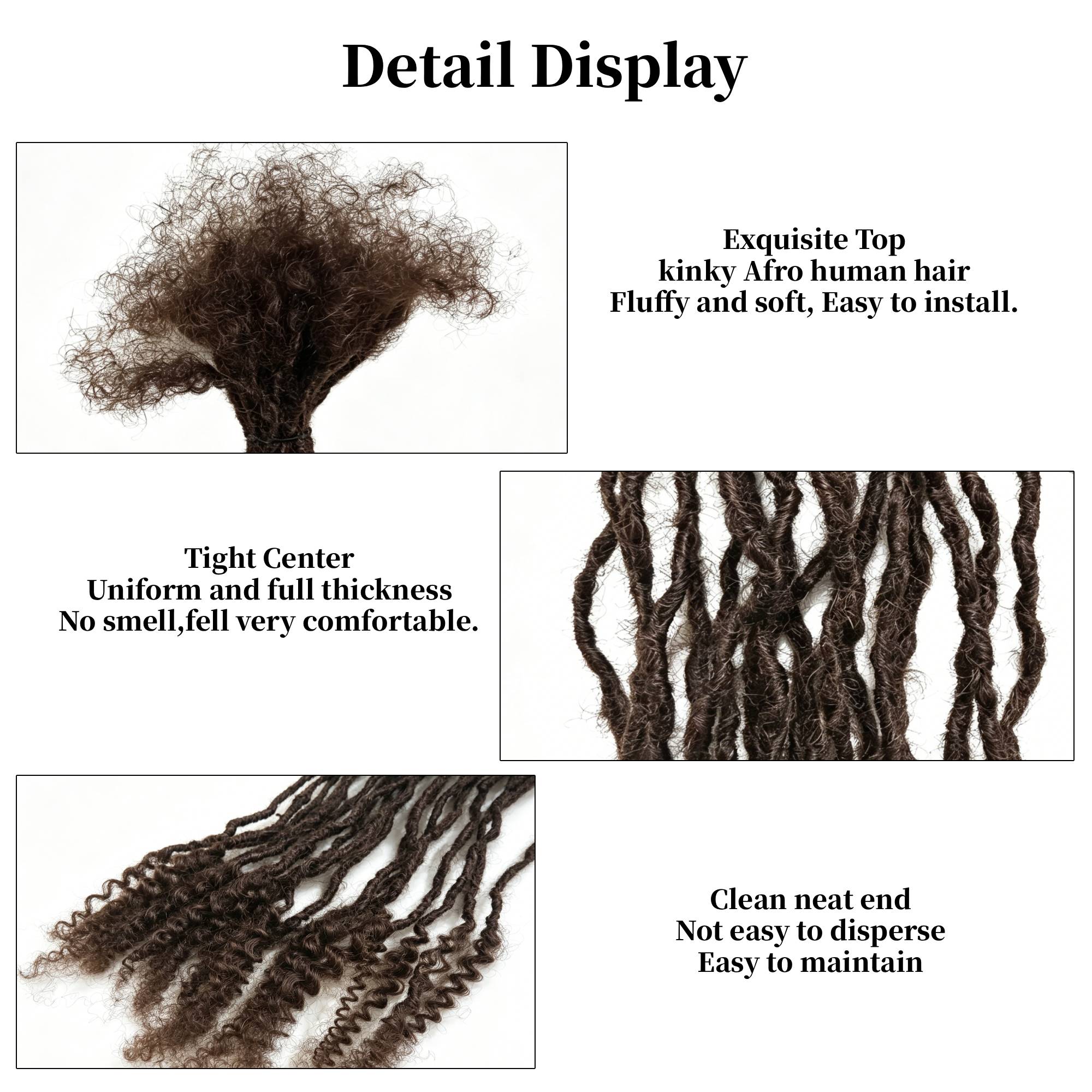 0.1-0.2cm handmade curly hair end with curly hair tip real hair — photo 8
