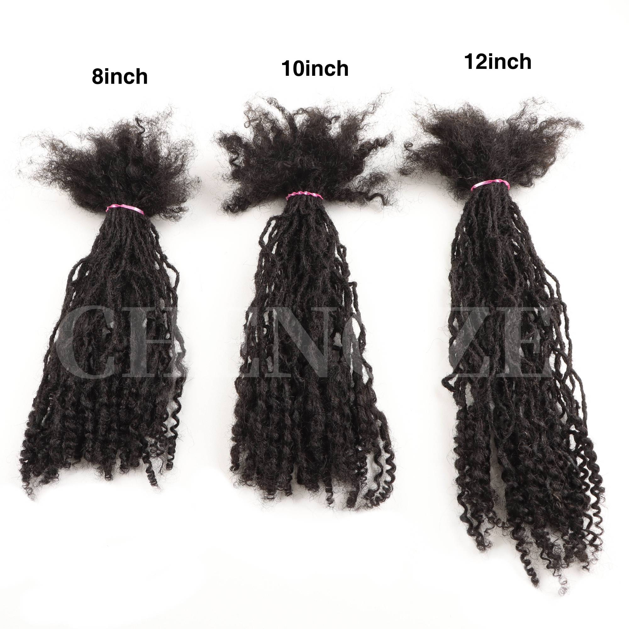 0.1-0.2cm handmade curly hair end with curly hair tip real hair — photo 2