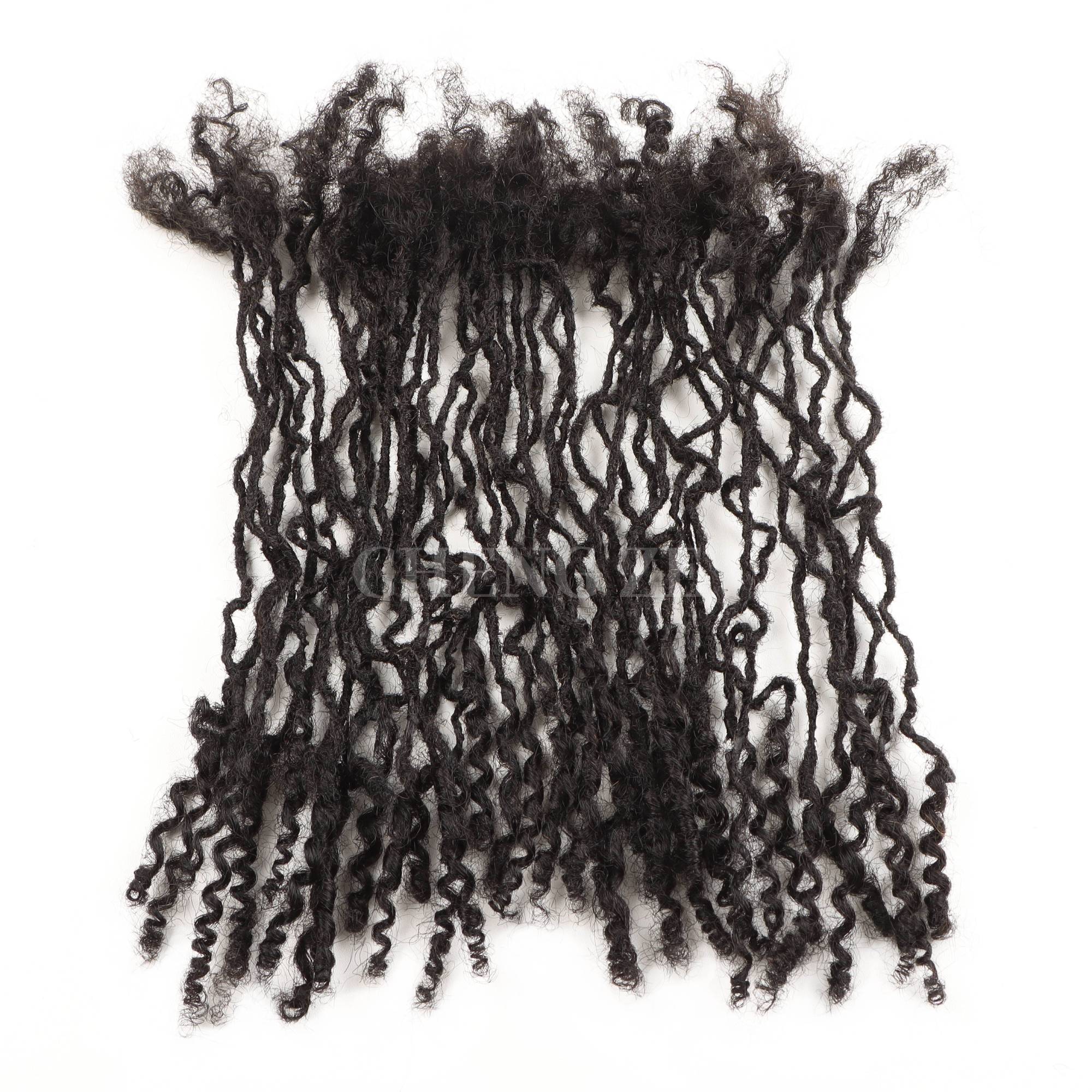 0.1-0.2cm handmade curly hair end with curly hair tip real hair — photo 3