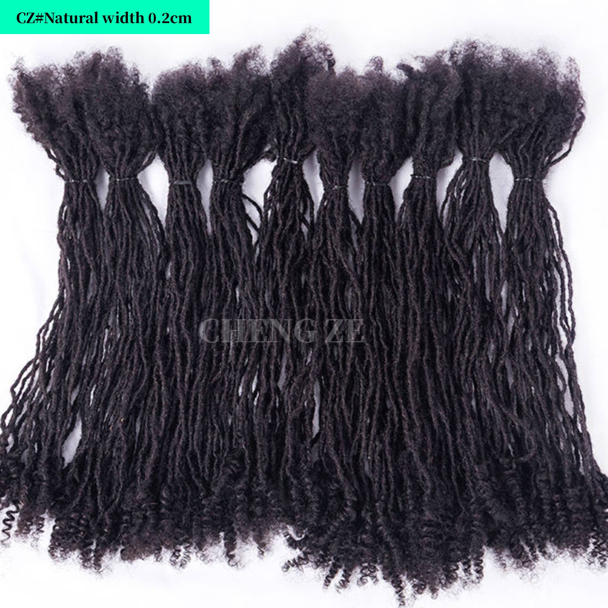 0.1-0.2cm handmade curly hair end with curly hair tip real hair — photo 5