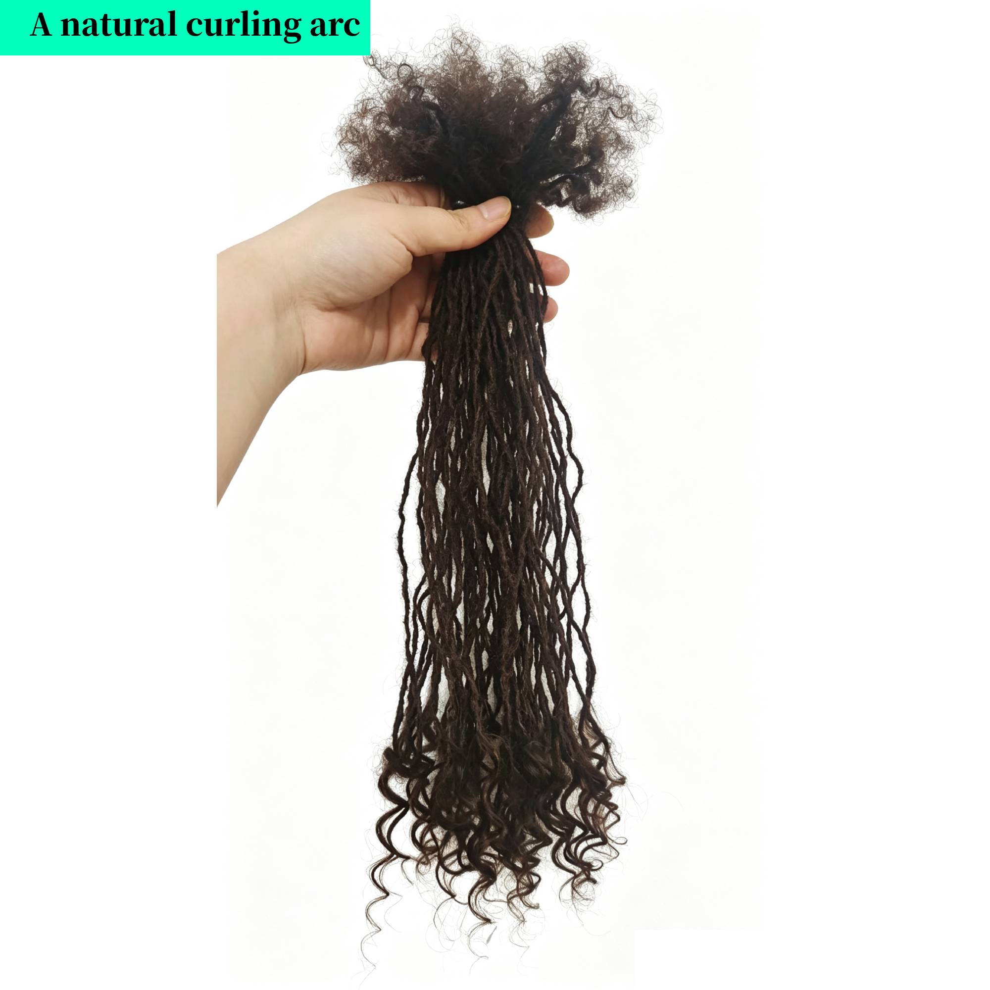 Inter Curly Dreadlocks 14 Inch Handmade Locs Hair Extensions Bulk Supplier — product photo