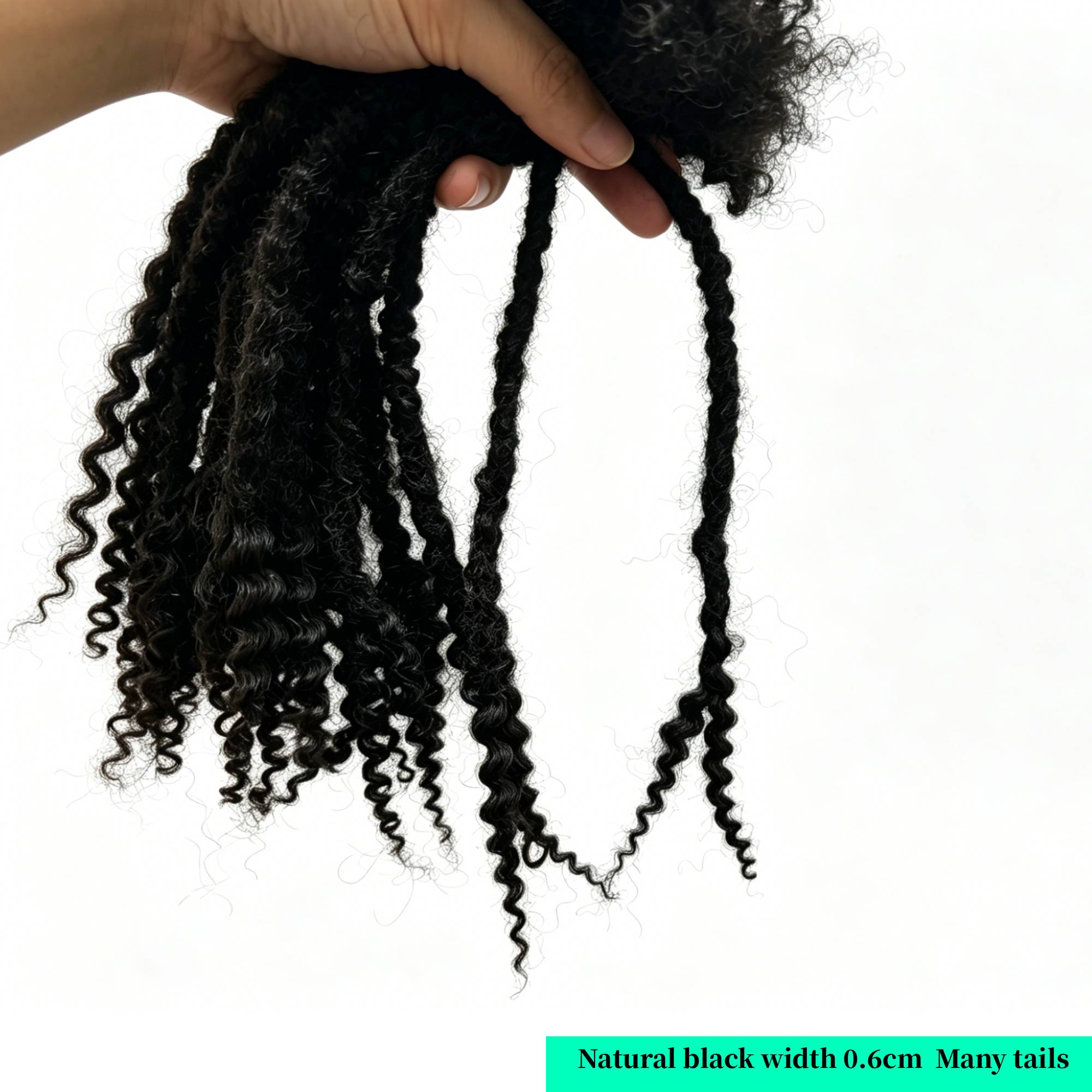 100% Human Hair Textured Curly Tail Hair Bundle Customizable Restylable Unisex — product photo