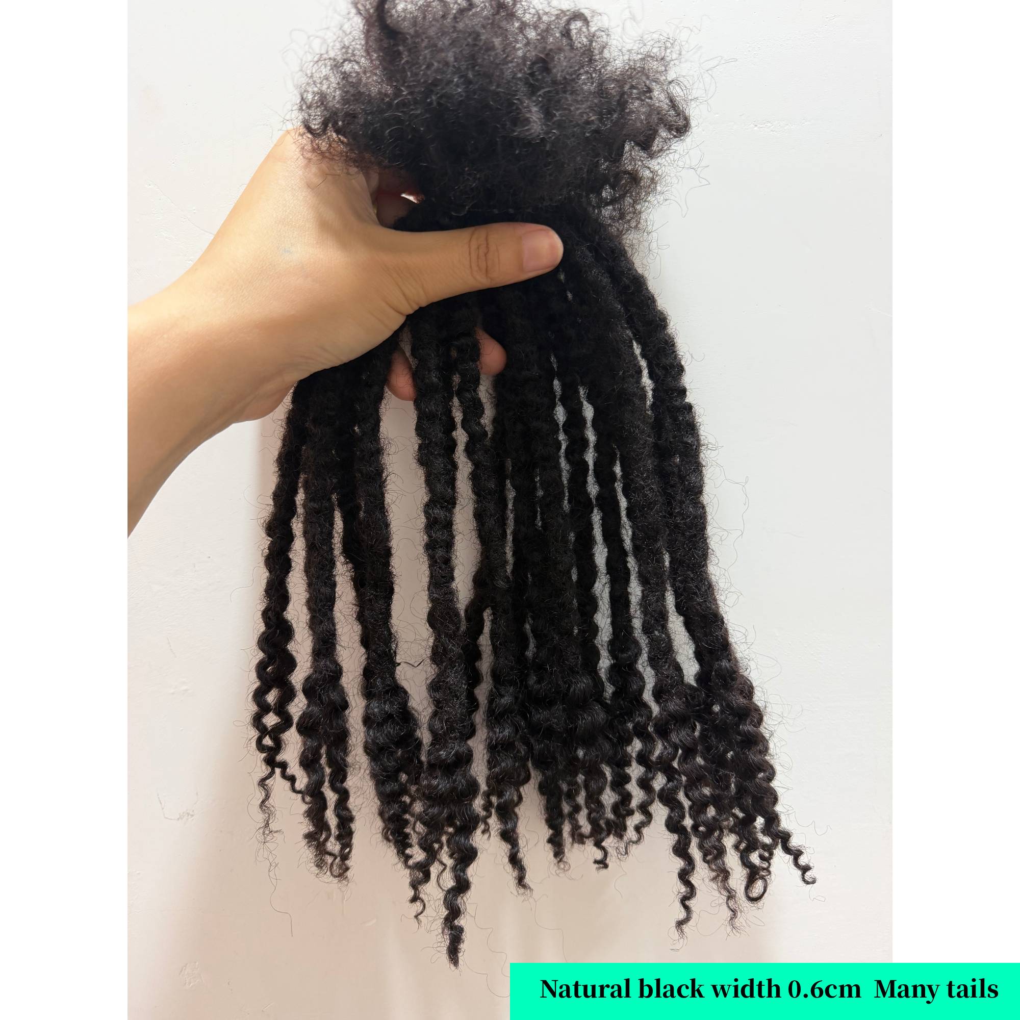 100% Human Hair Textured Curly Tail Hair Bundle Customizable Restylable Unisex — photo 2