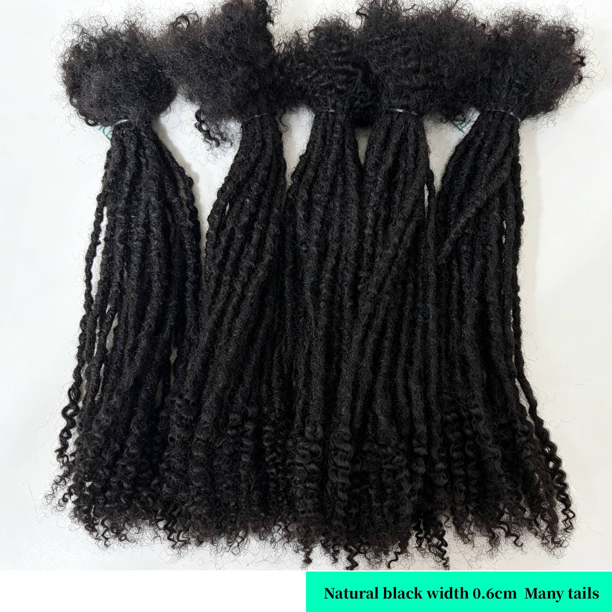 100% Human Hair Textured Curly Tail Hair Bundle Customizable Restylable Unisex — photo 3