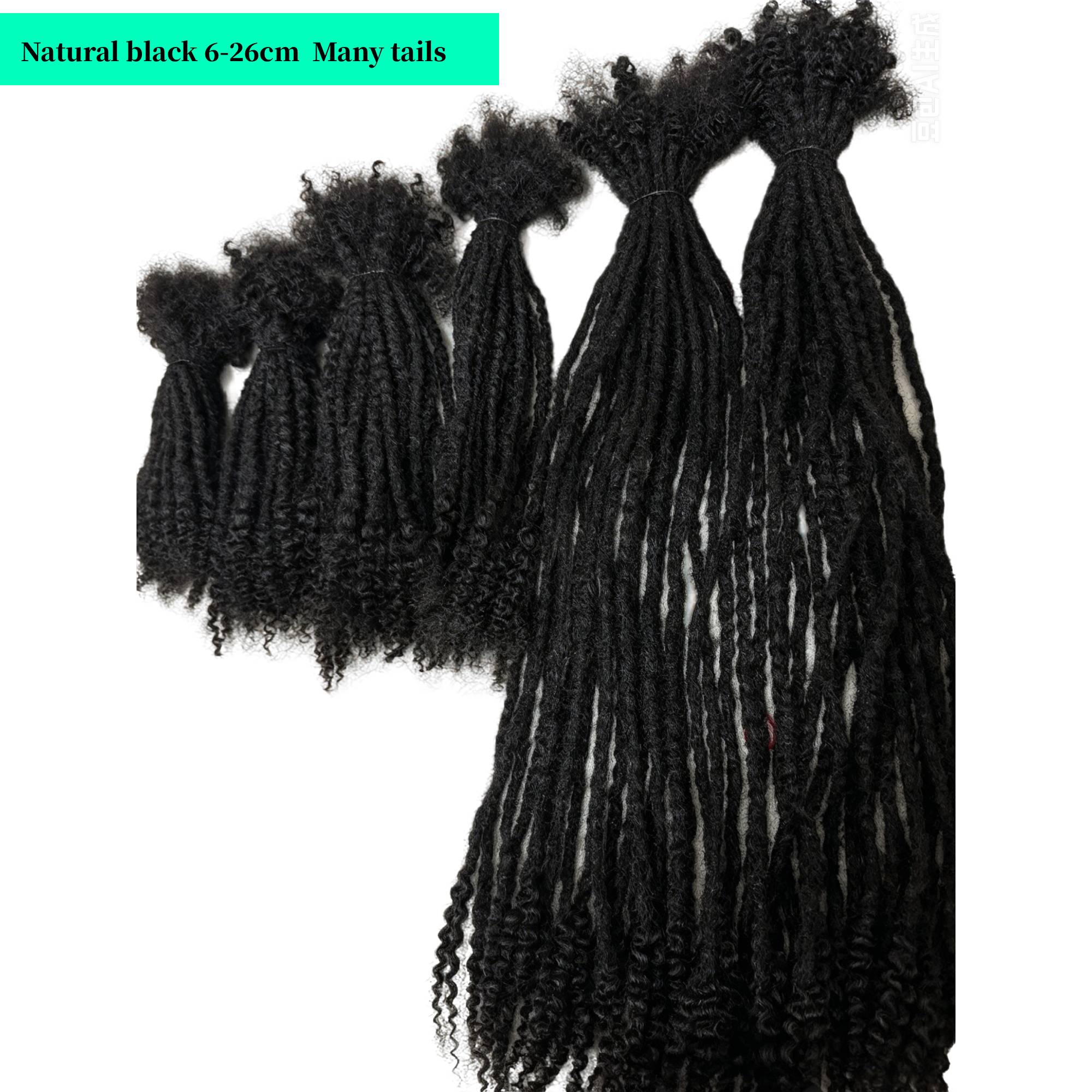 100% Human Hair Textured Curly Tail Hair Bundle Customizable Restylable Unisex — photo 4